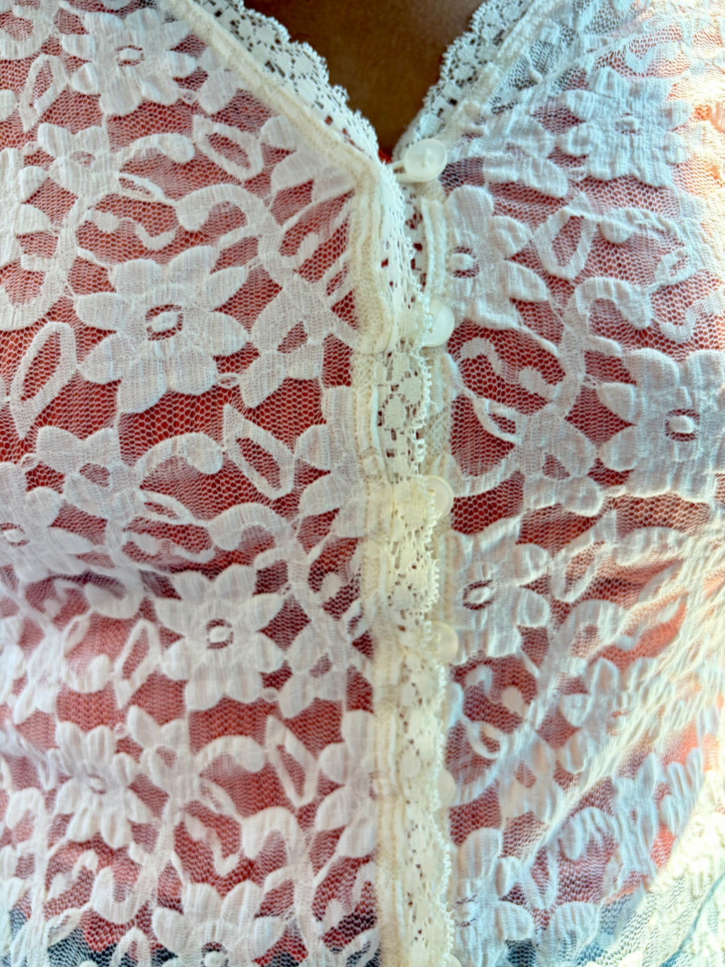 Selena Lace Front Button Top