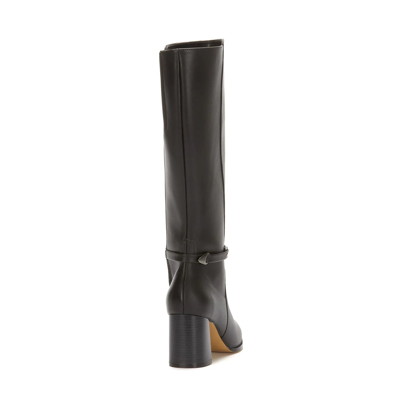 Botas altas de cuero clásicas con bloque en la rodilla