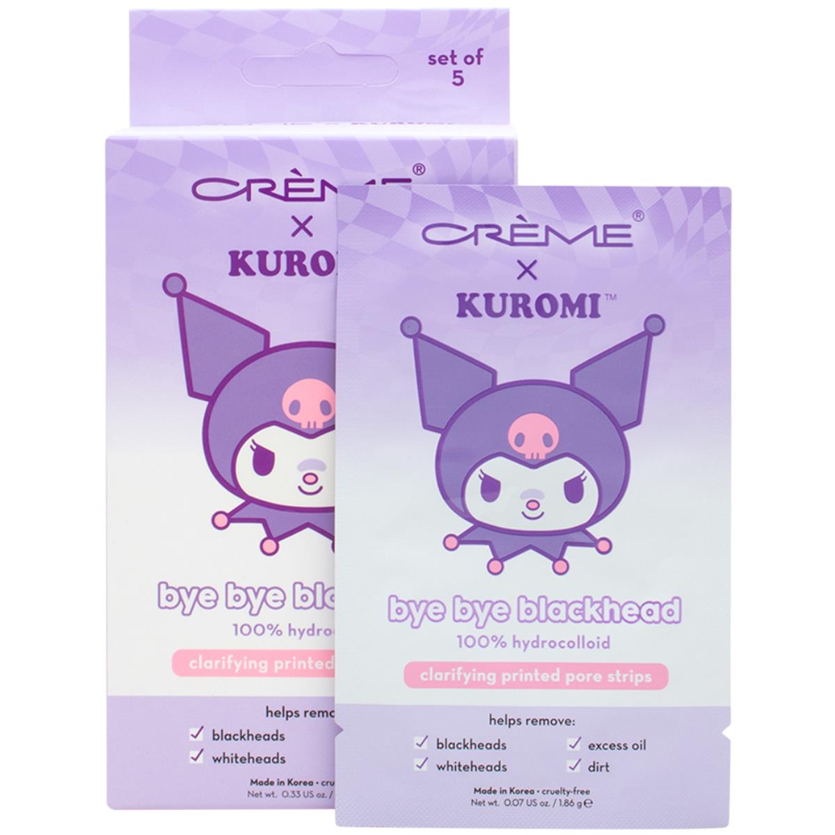 CREME x Kuromi Bye Bye Blackhead 100% Hydrocolloid Clarifying Printed Pore Strips