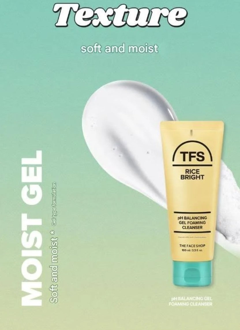 The Face Shop Rice Bright PH Balancing Gel Foaming Cleanser