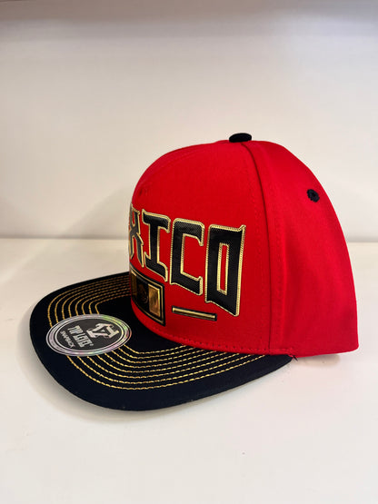 Mexico Snapback Hat with Gold Accents