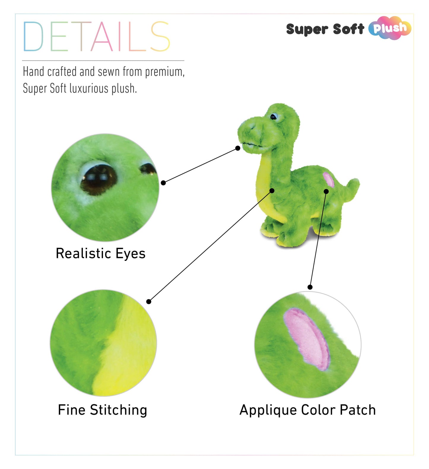Peluche súper suave - Dinosaurio verde