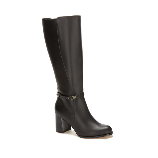 Classic Leather Block Knee High Boots
