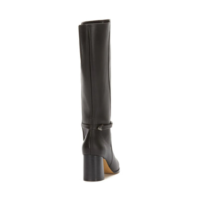 Botas altas de cuero clásicas con bloque en la rodilla