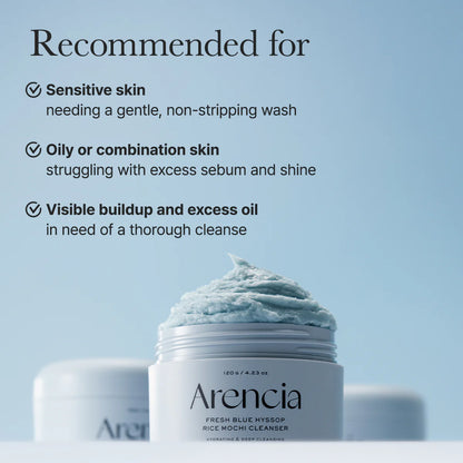 Arencia Fresh Blue Hyssop Rice Mochi Cleanser