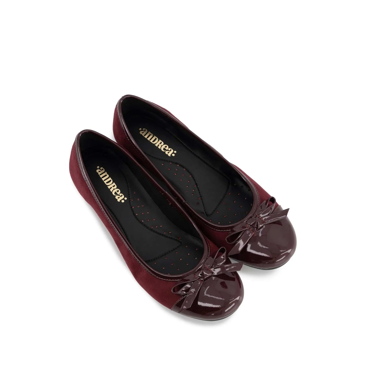 Andrea Burgundy Bow Ballet Flats