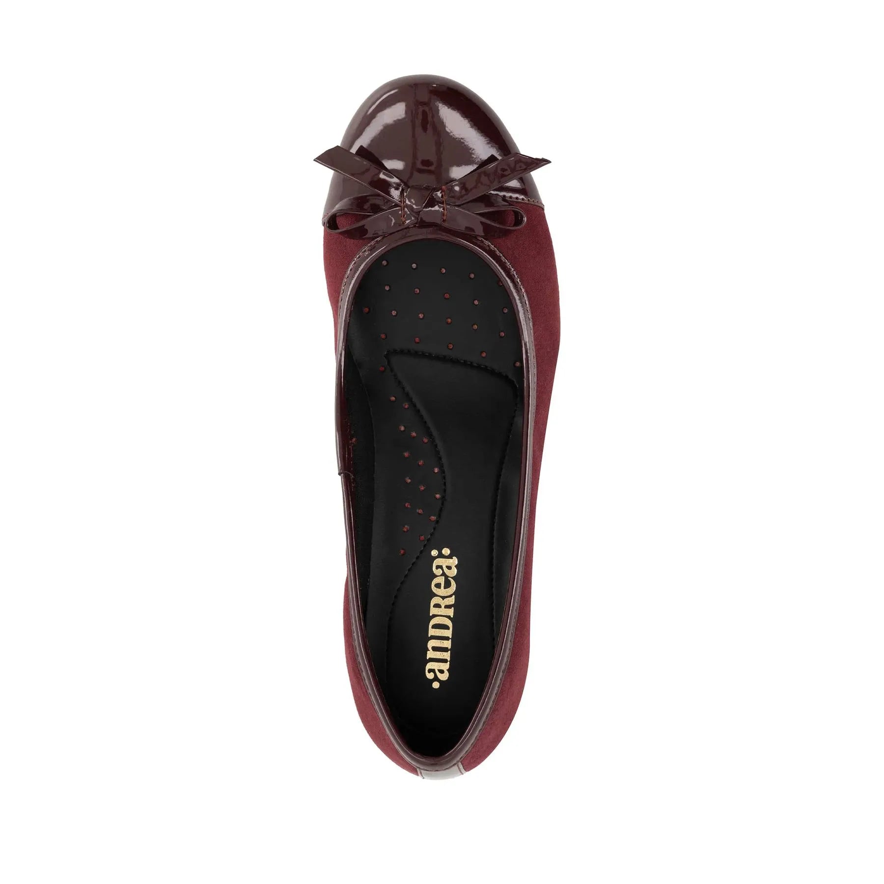 Andrea Burgundy Bow Ballet Flats