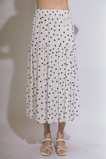 Sol Polka Dot Tiered Maxi Skirt