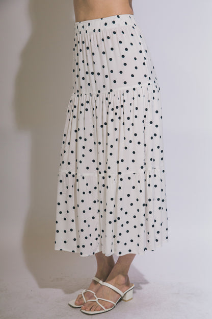 Sol Polka Dot Tiered Maxi Skirt