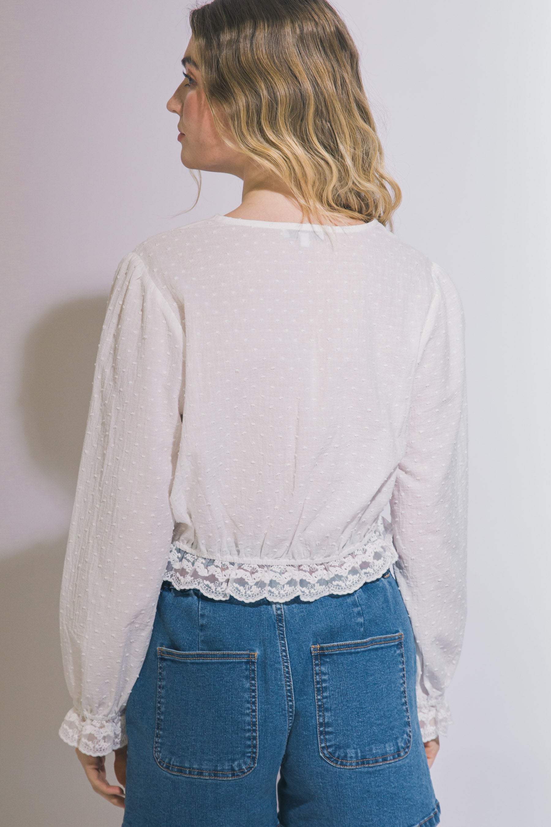 Isabella Floral Lace Crop Blouse
