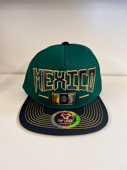Gorra Snapback de México con Acentos Dorados - Verde