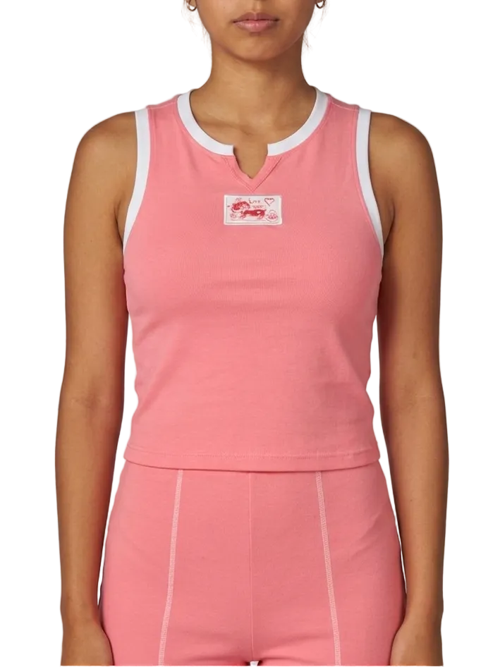 Eva Ribbed Contrast Trim Tank