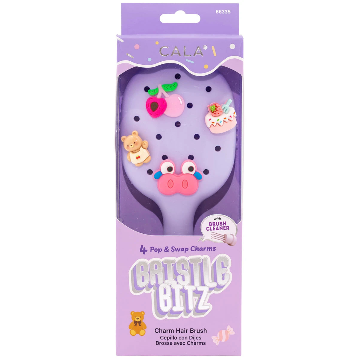 CALA Bristle Bitz Charm Hair Brush Lavender