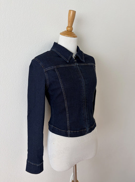 Chaqueta vaquera Jackie con cremallera y corte ajustado