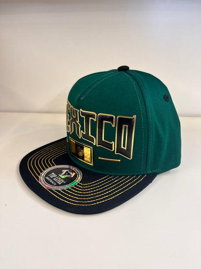 Gorra Snapback de México con Acentos Dorados - Verde