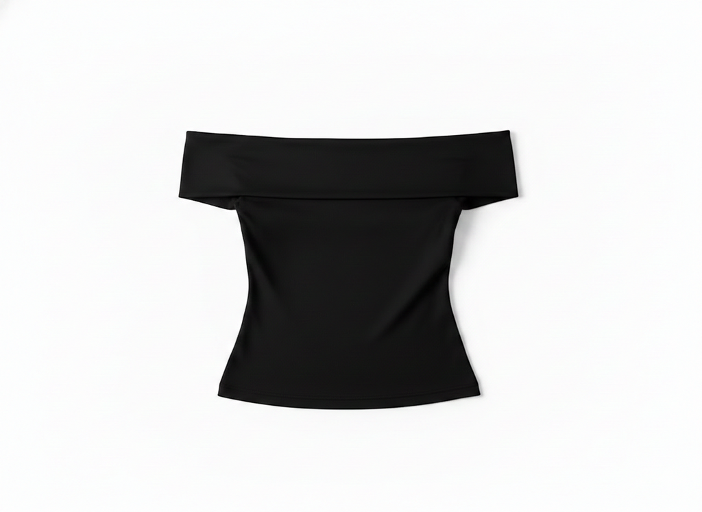 Off-Shoulder Foldover Neckline Top