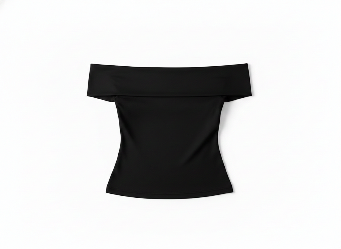 Off-Shoulder Foldover Neckline Top