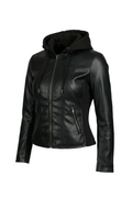 Maya Hooded Faux Leather Jacket