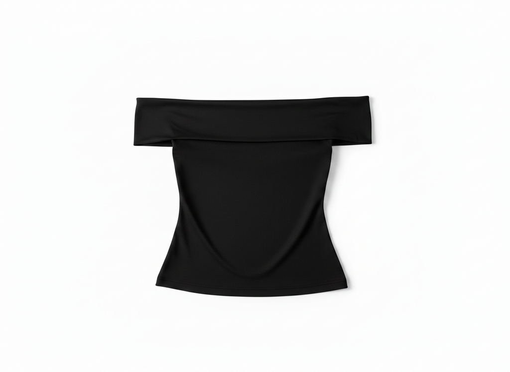 Off-Shoulder Foldover Neckline Top