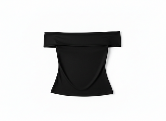 Off-Shoulder Foldover Neckline Top