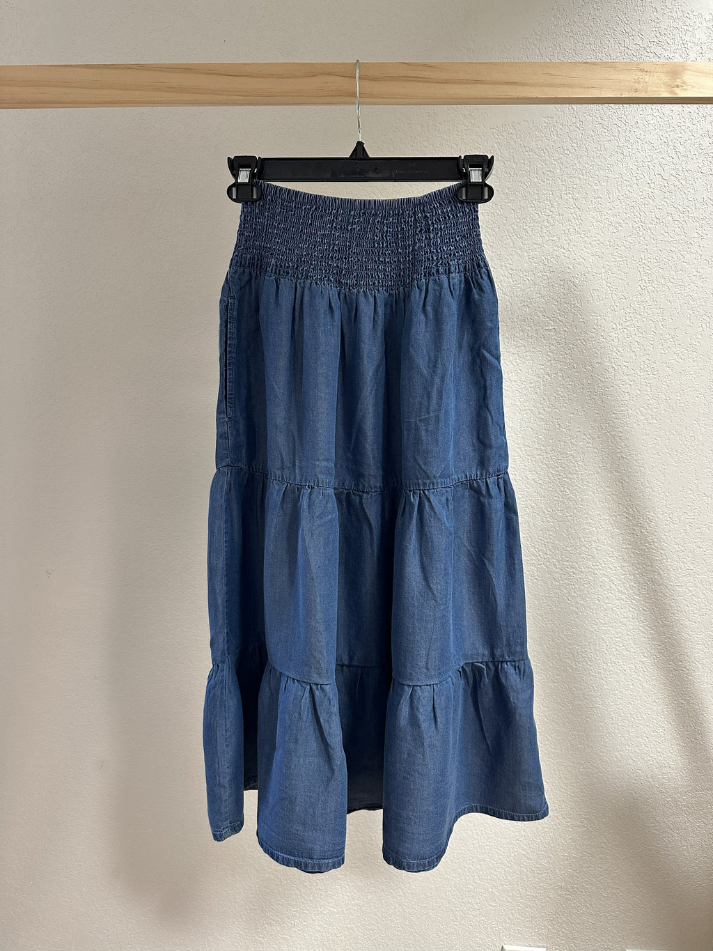 Talia Tencel Tiered Midi Skirt