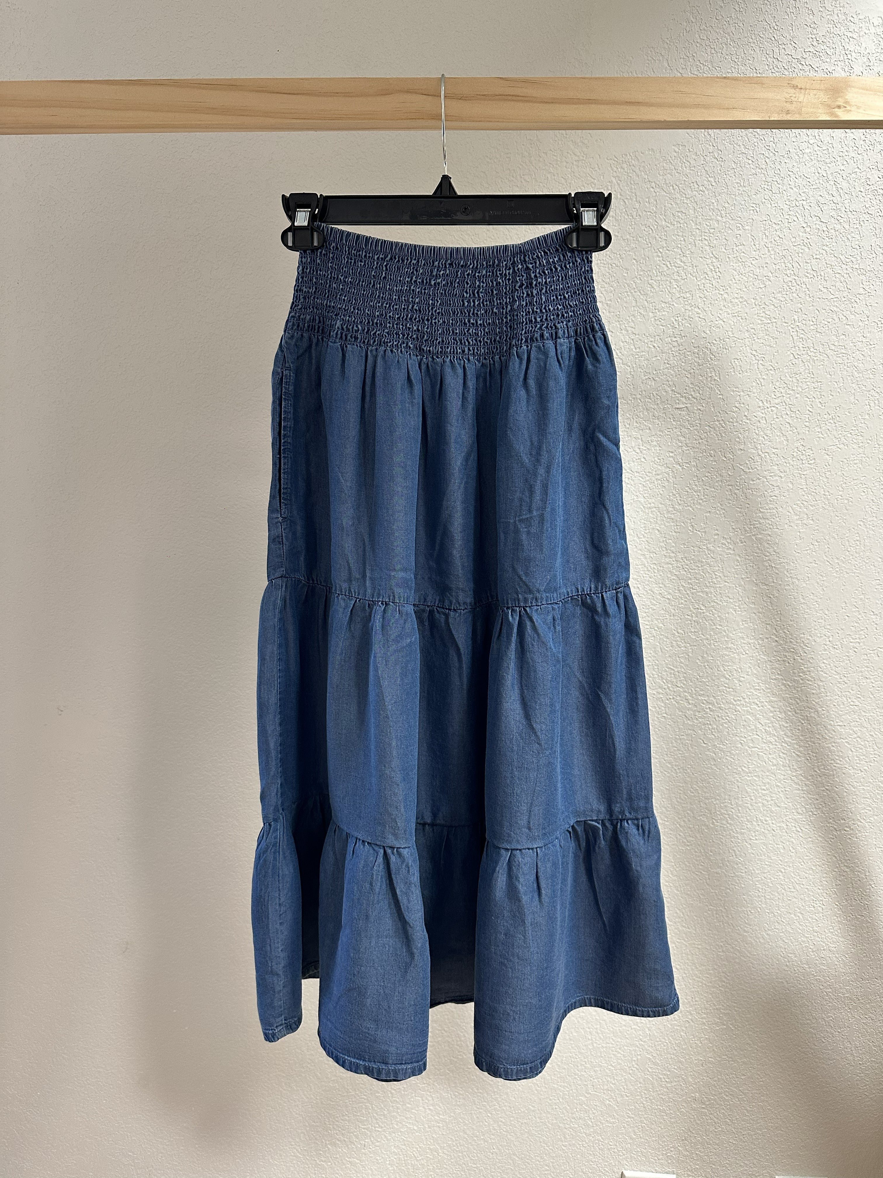 Talia Tencel Tiered Midi Skirt