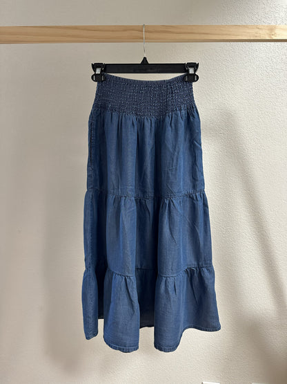 Talia Tencel Tiered Midi Skirt