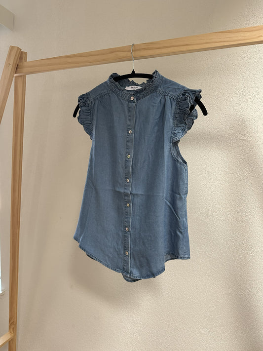 Blusa Adriana con mangas con volantes