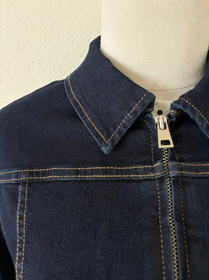 Jackie Fitted Zip-Up Denim Jacket