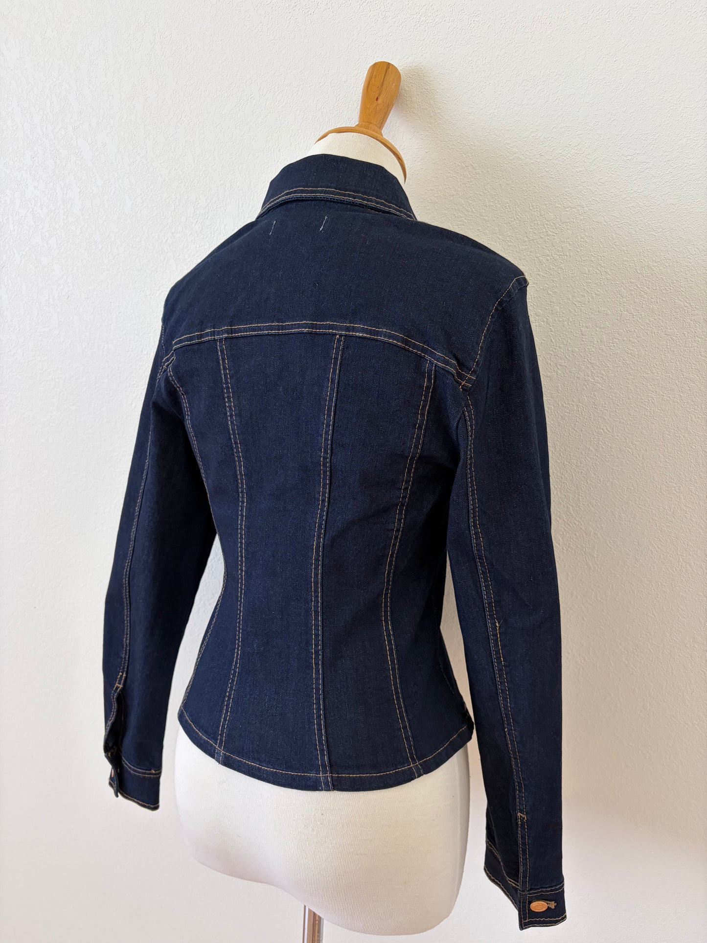 Jackie Fitted Zip-Up Denim Jacket