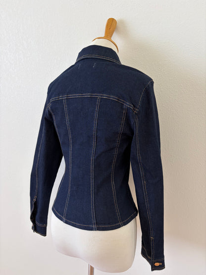 Jackie Fitted Zip-Up Denim Jacket