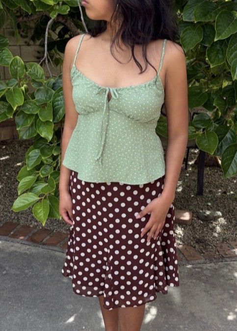 Sage Polka Dot Cami Top