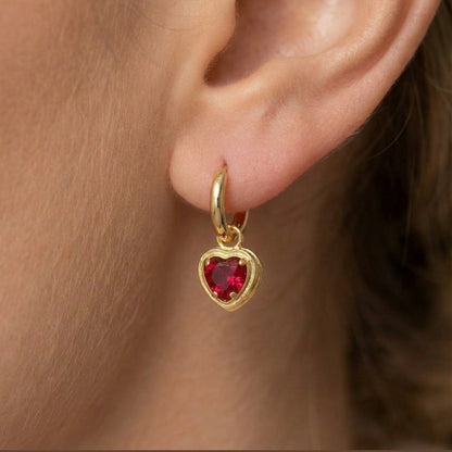 Gold-Dipped Heart Hoop Earrings