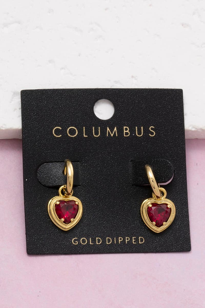 Gold-Dipped Heart Hoop Earrings