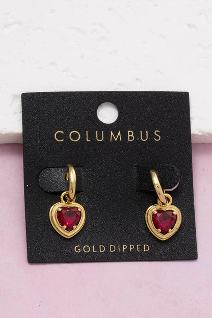 Gold-Dipped Heart Hoop Earrings