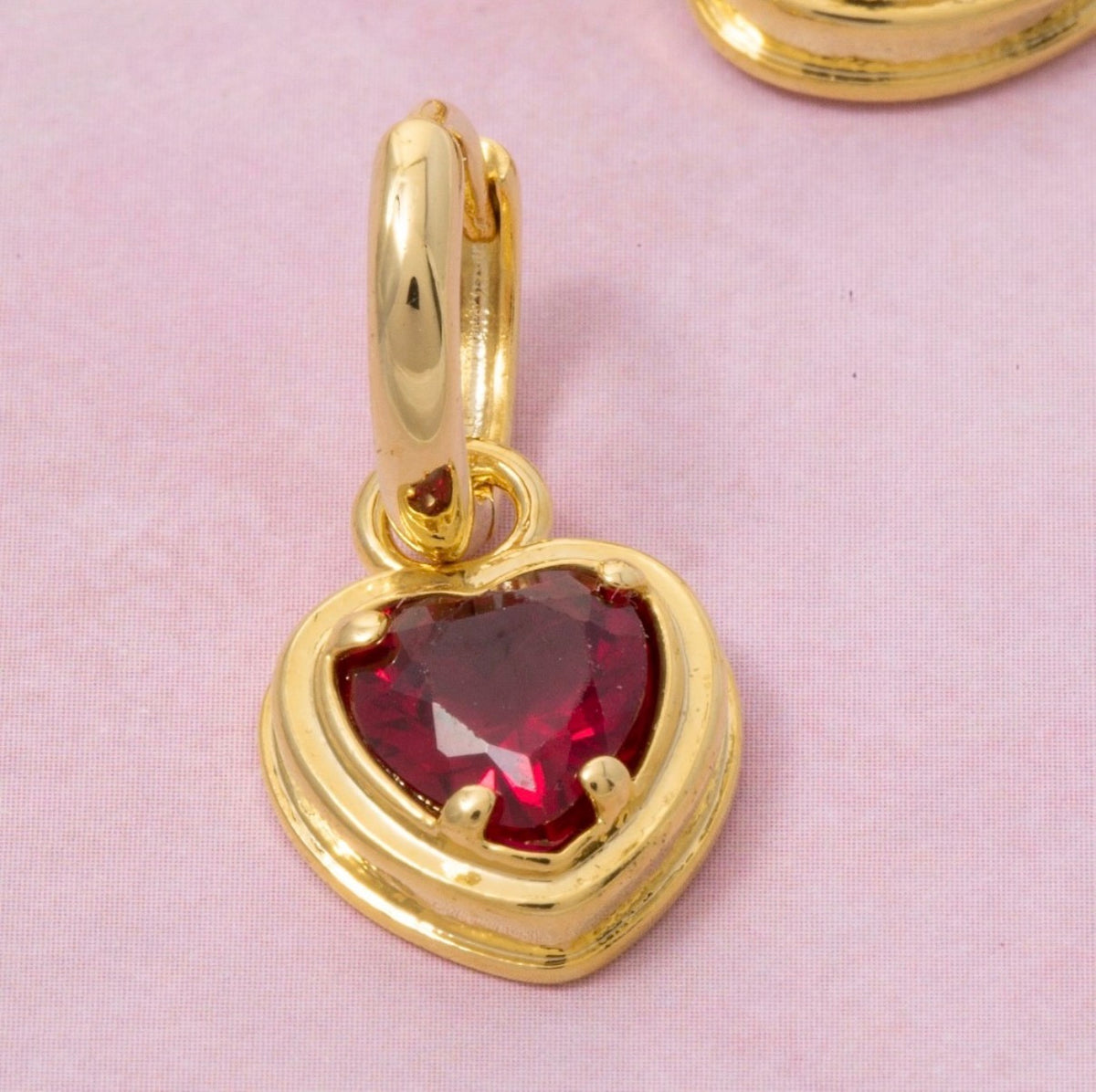Gold-Dipped Heart Hoop Earrings