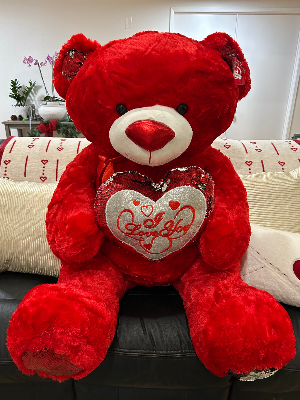 Oso de peluche rojo talla extragrande 'Te quiero'