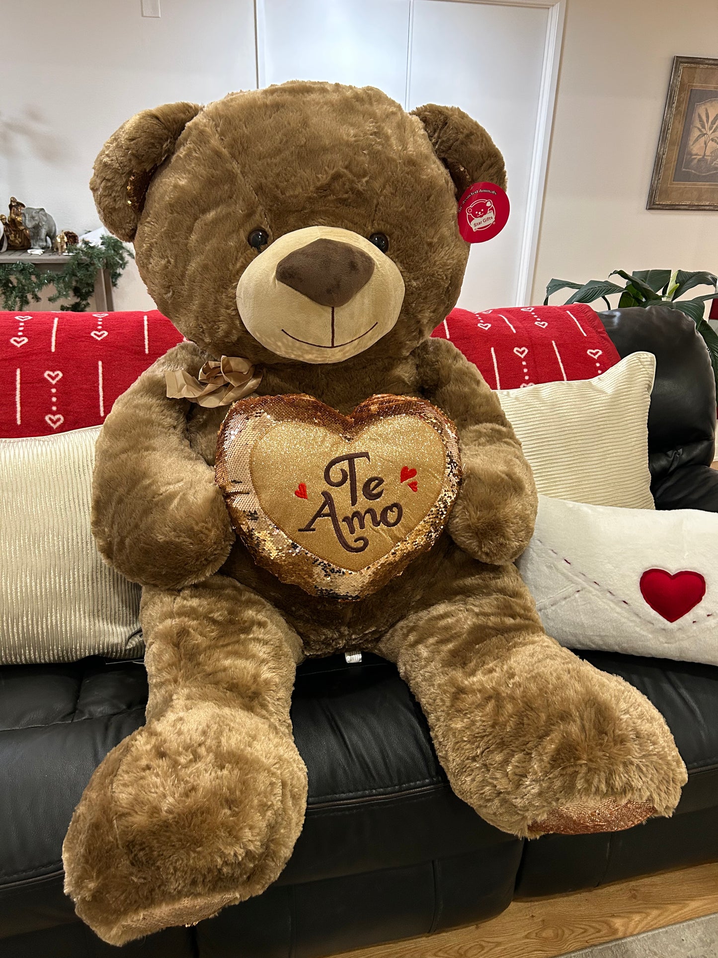 Oso de peluche marrón extragrande "Te Amo"