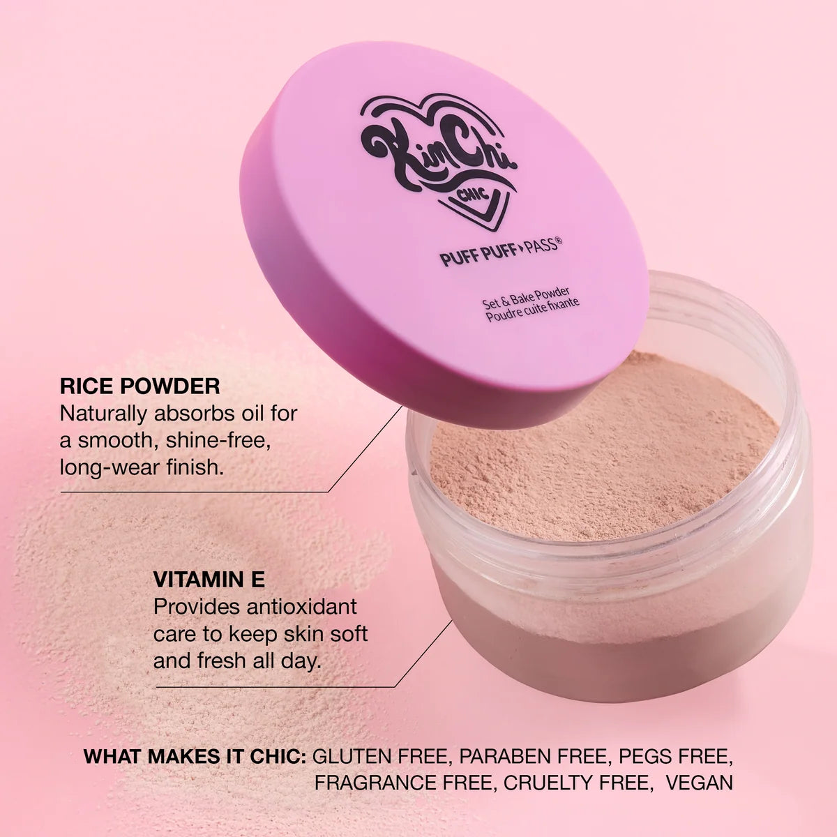 KimChi Chic Beauty Puff Puff Pass Set & Bake Powder - 02 Banana