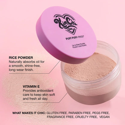 KimChi Chic Beauty Puff Puff Pass Set & Bake Powder - 02 Banana