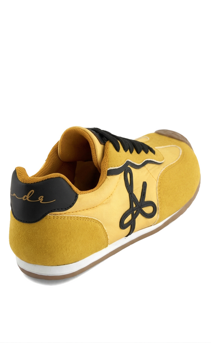ANDREA Zapatilla de Tela Retro Amarilla