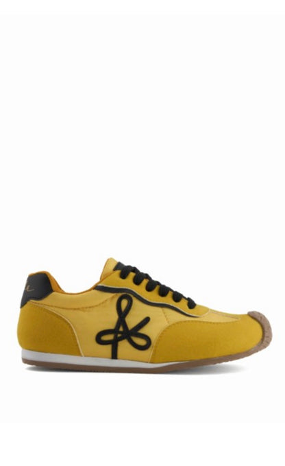 ANDREA Zapatilla de Tela Retro Amarilla