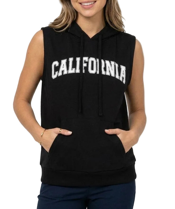 California Sleeveless Hoodie Tank