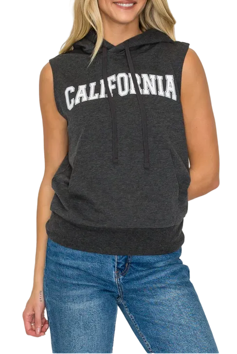 California Sleeveless Hoodie Tank
