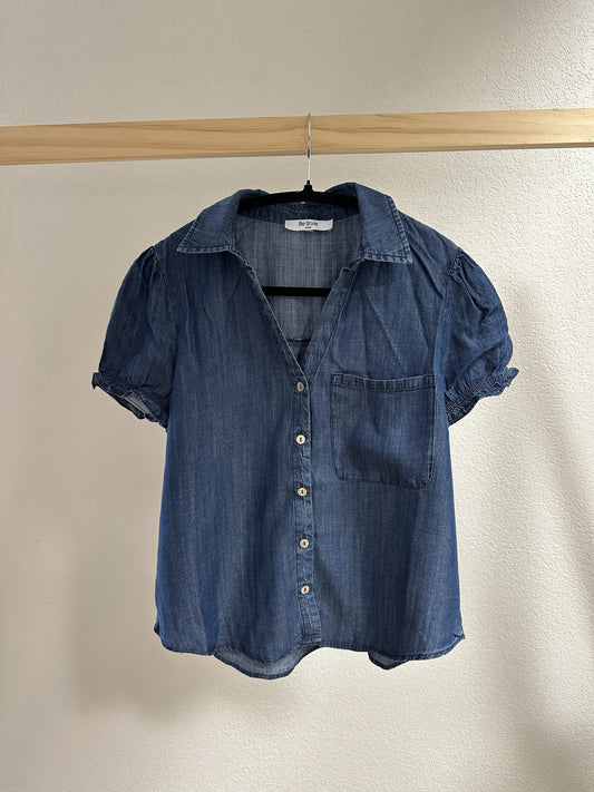 Blusa Sadie de manga corta abullonada