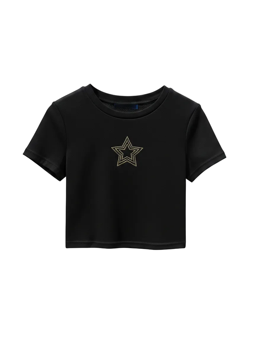 Starlight Rhinestone Crop Tee