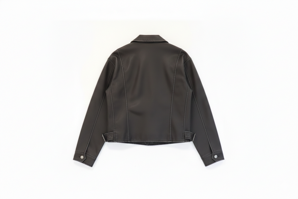 Grey Faux Leather Jacket