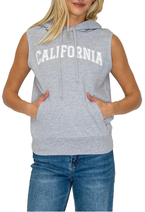 California Sleeveless Hoodie Tank