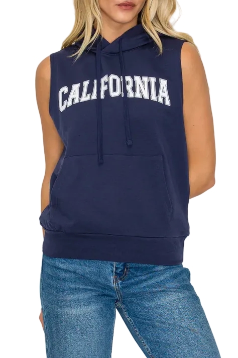 California Sleeveless Hoodie Tank