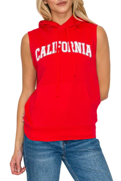 California Sleeveless Hoodie Tank